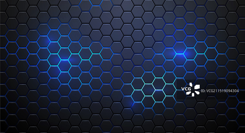 蓝色未来主义网络六边形图案图片素材