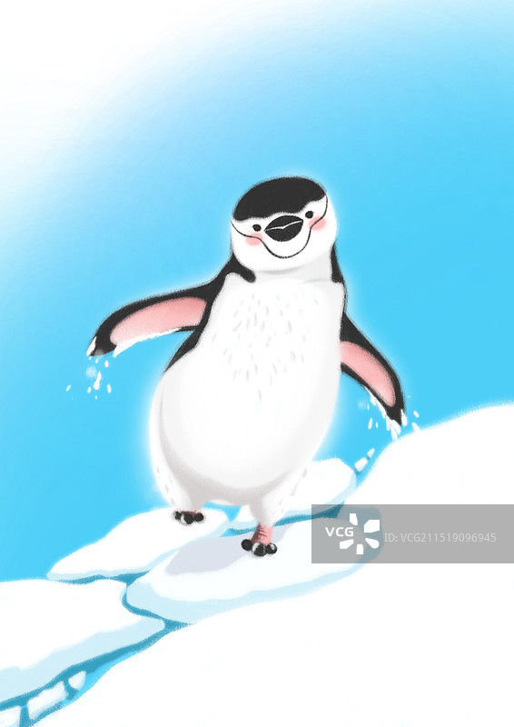 雪地上的皇帝企鹅插画图片素材
