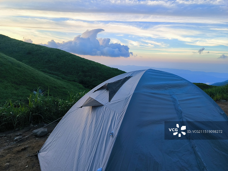 在武功山上露营图片素材
