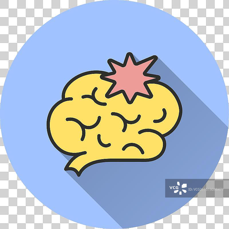 带长阴影的大脑损伤图标图片素材