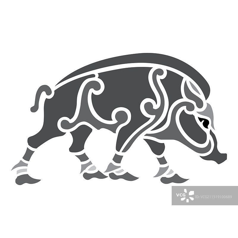 复古小猪凯尔特装饰摆件图片素材