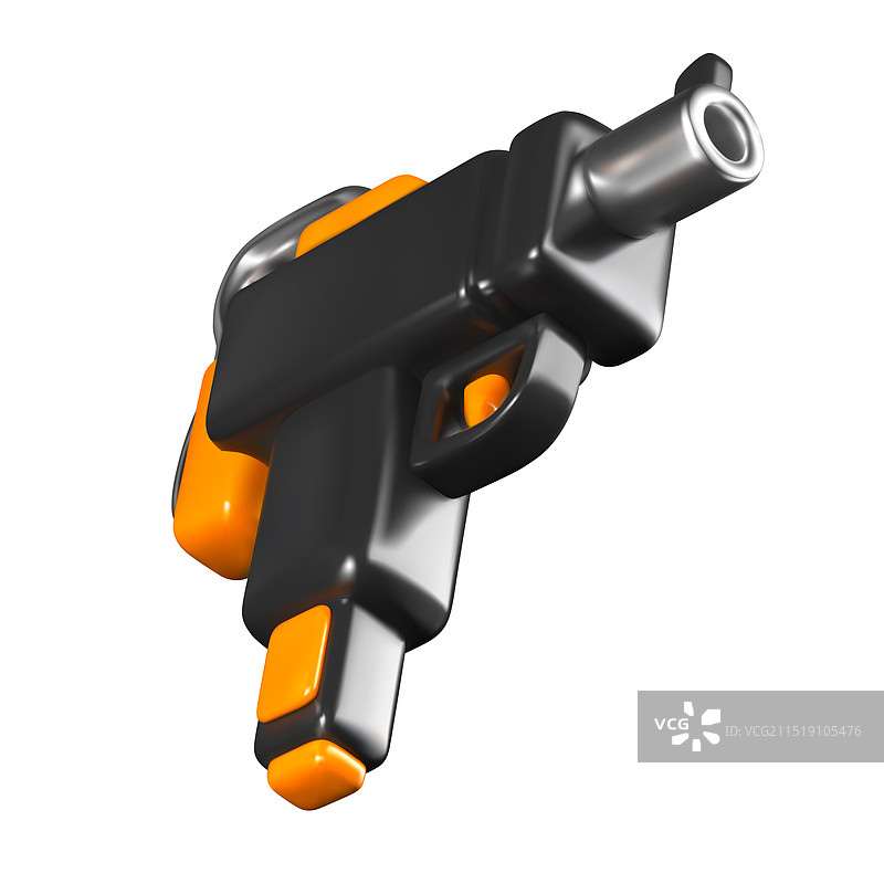 白色背景上的逼真乌兹冲锋枪图片素材