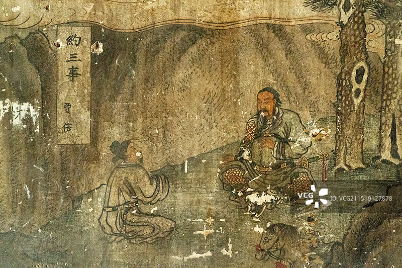 晋祠关庙壁画图片素材