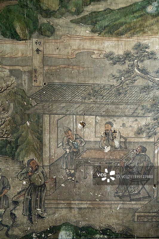 晋祠关庙壁画图片素材