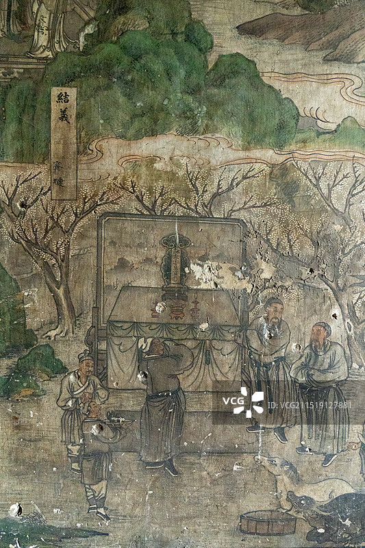 晋祠关庙壁画图片素材