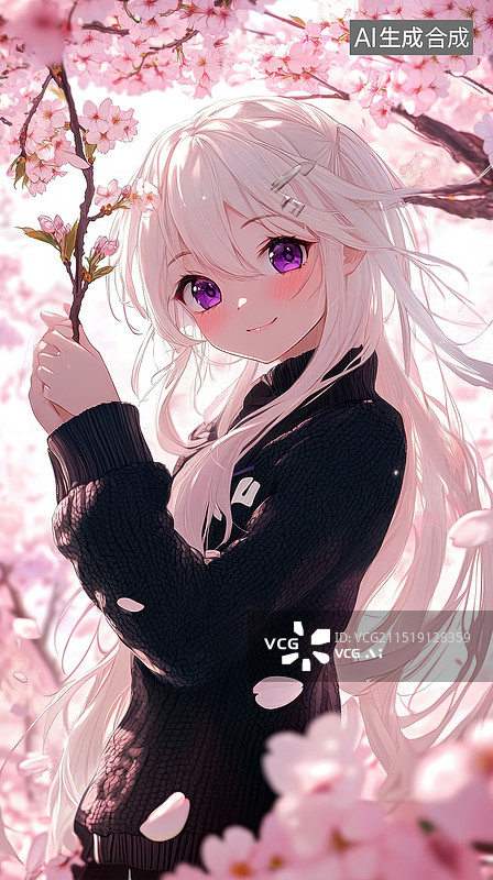 【AI数字艺术】二次元青春美少女卡通动漫图片素材