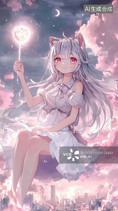 【AI数字艺术】二次元青春美少女卡通动漫图片素材