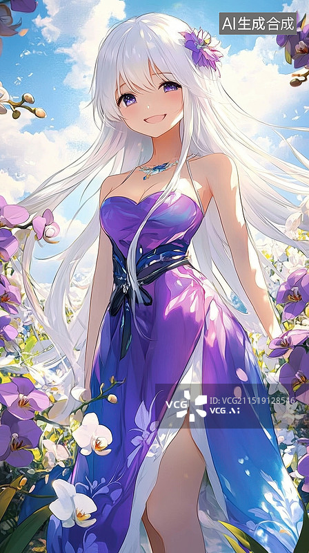 【AI数字艺术】二次元青春美少女卡通动漫图片素材