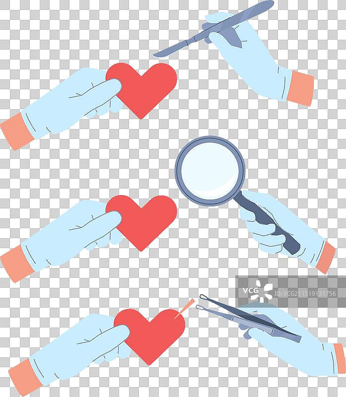 手套处理心脏疼痛概念图片素材