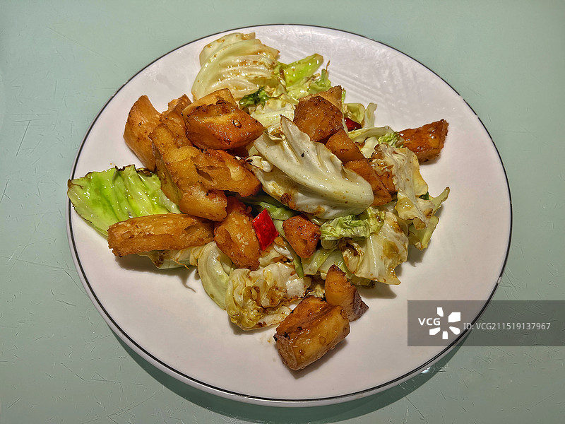 馕炒包菜图片素材