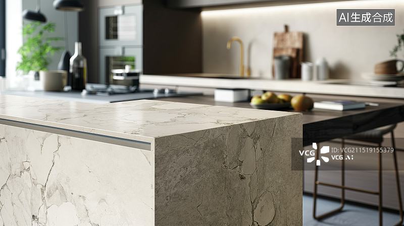 【AI数字艺术】厨房空间产品展示背景图片素材