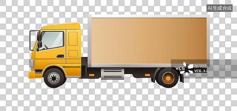 【AI数字艺术】一个箱式卡车模型图片素材