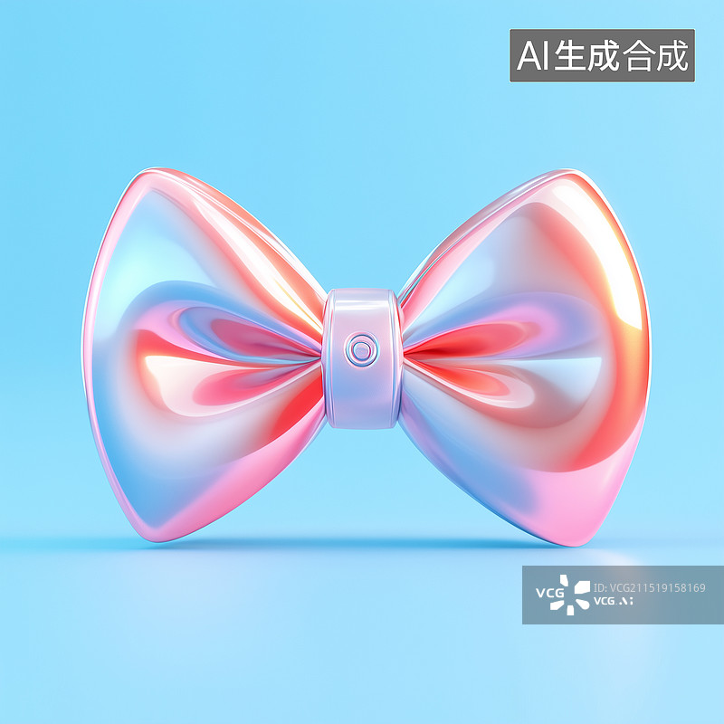 【AI数字艺术】3D蝴蝶结元素图片素材