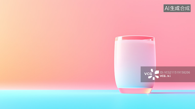 【AI数字艺术】3D一杯牛奶图片素材