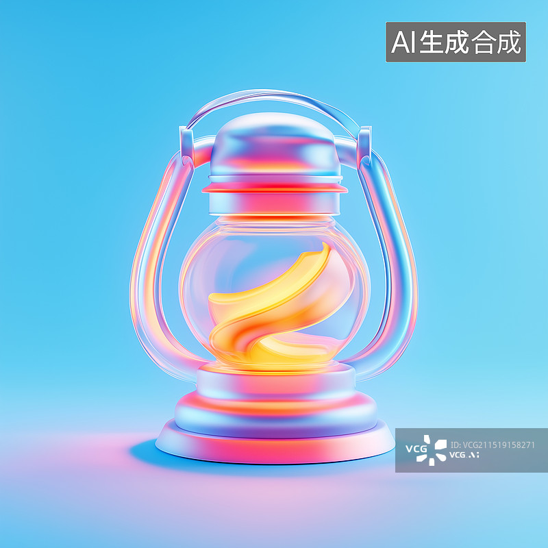 【AI数字艺术】3D油灯图片素材