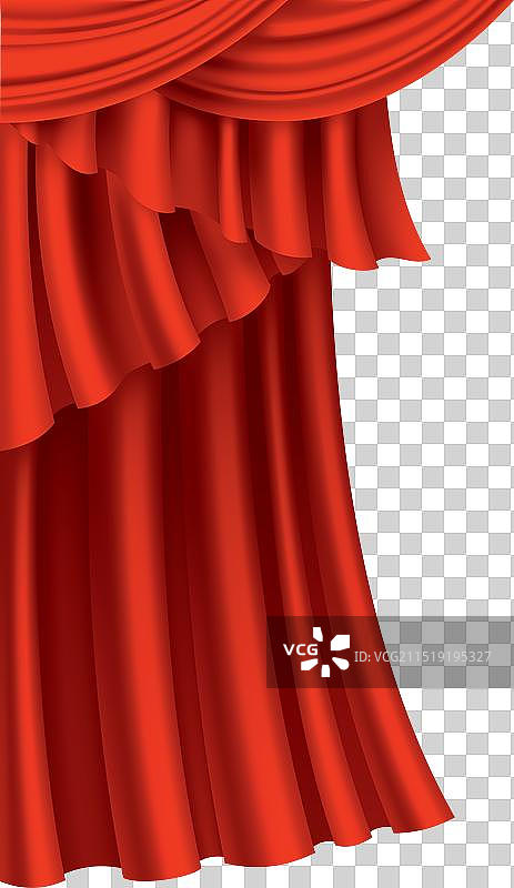 逼真剧院红色丝绸窗帘图片素材