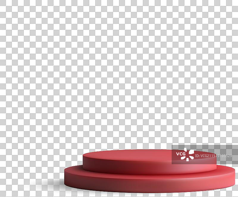 红色圆柱形讲台空房间图片素材