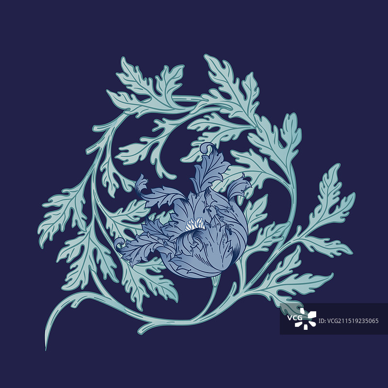 复古花卉无缝图案图片素材