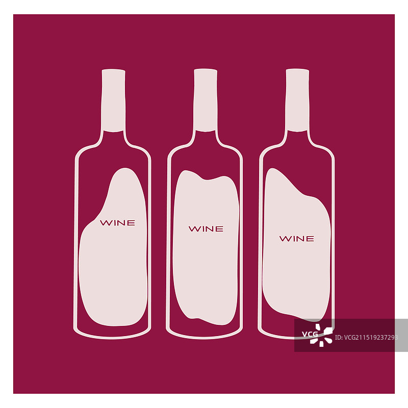 酒红色背景上的酒瓶图片素材