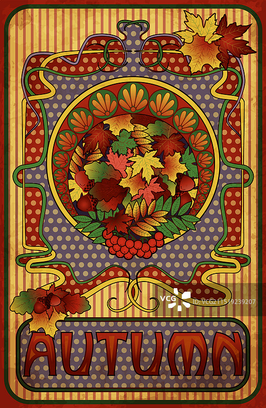 新艺术风格秋季壁纸矢量图图片素材