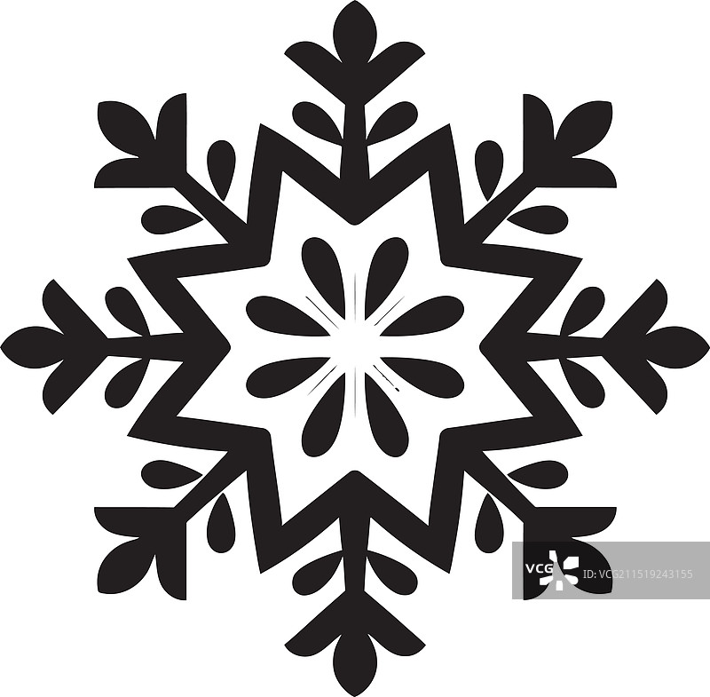 简约冬季艺术单色徽标图标图片素材