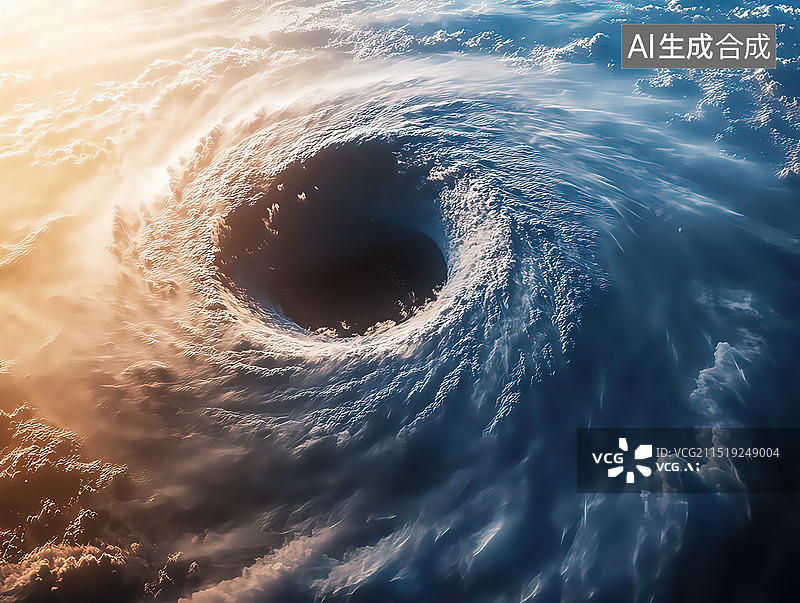 【AI数字艺术】台风龙卷风台风眼自然现象自然灾害科技概念抽象背景图图片素材