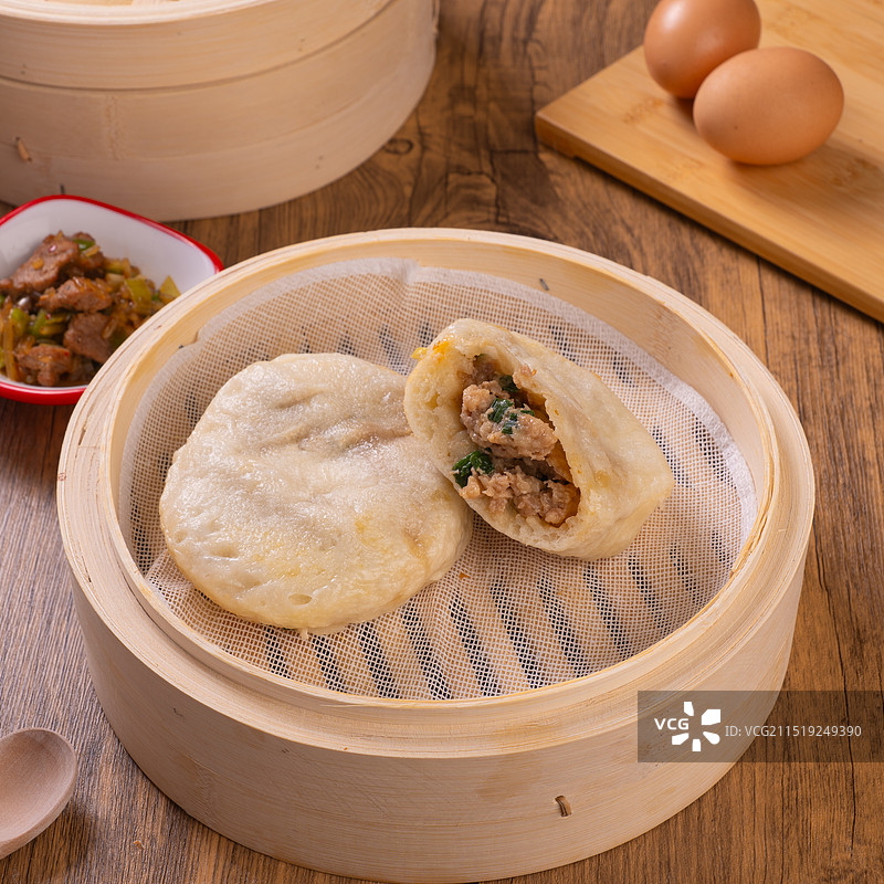 传统天津狗不理包子小吃图片素材