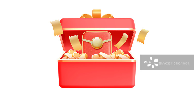 3D立体商务礼盒红包矢量图图片素材