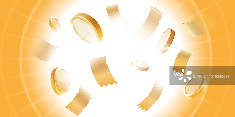 金币消费券背影矢量插图图片素材