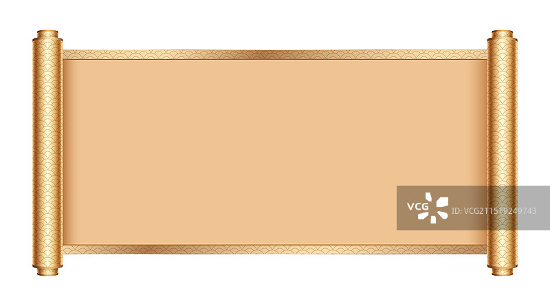 中国风空白画轴卷轴矢量插图图片素材