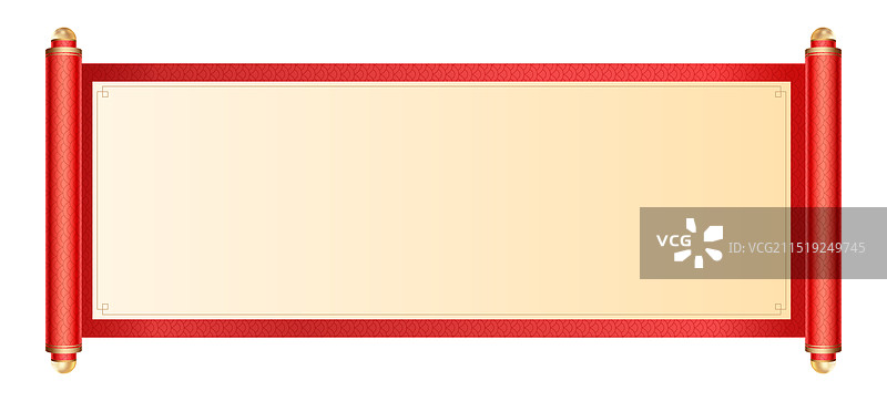 中国风空白画轴卷轴矢量插图图片素材