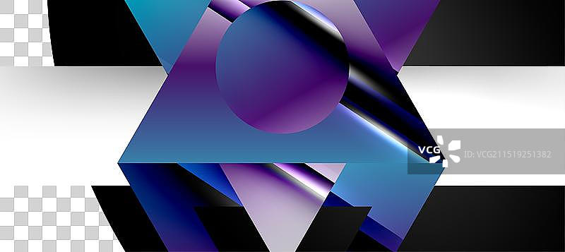 时尚的极简几何构图抽象作品图片素材