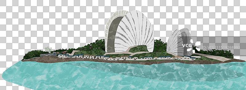 珠海大剧院插画元素图片素材