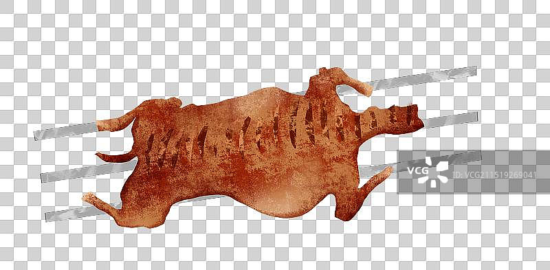 乌鲁木齐美食烤全羊插画元素图片素材