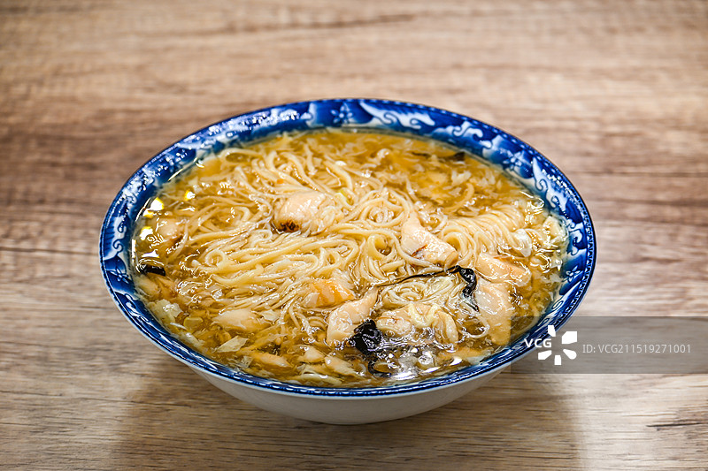 蓬莱小面特色美食早餐海鲜打卤面图片素材