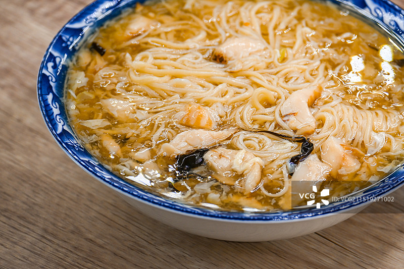 蓬莱小面特色美食早餐海鲜打卤面图片素材