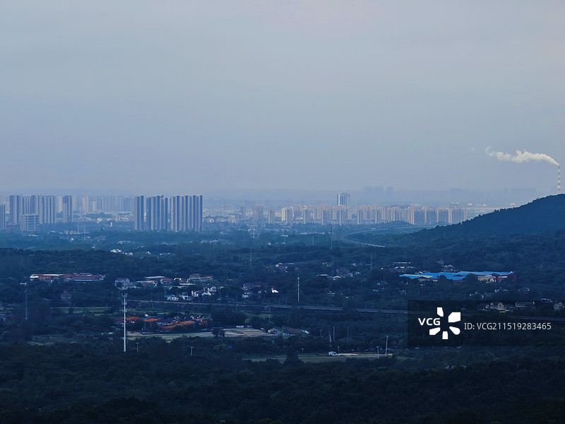 南京牛首山佛顶宫俯瞰江宁区图片素材