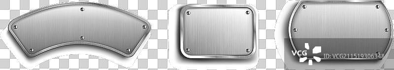 带空白金属表面的钢制标签图片素材