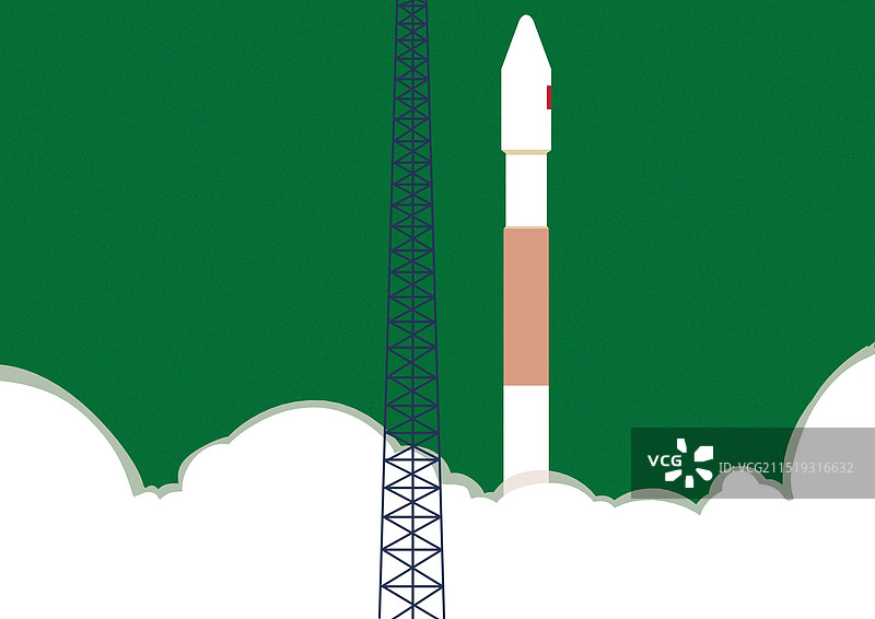 航空航天现代科技技术探索宇宙飞船发射卫星火箭元素素材卡通插画图片素材
