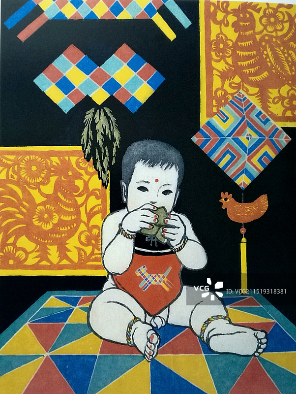 木版《粽子》图片素材