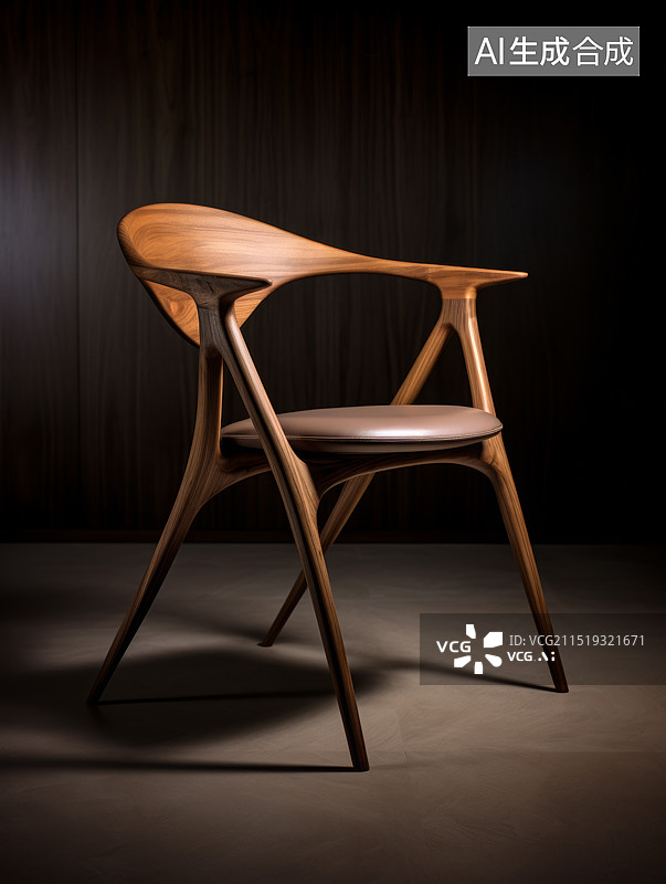 【AI数字艺术】室内光影下的的空椅子图片素材