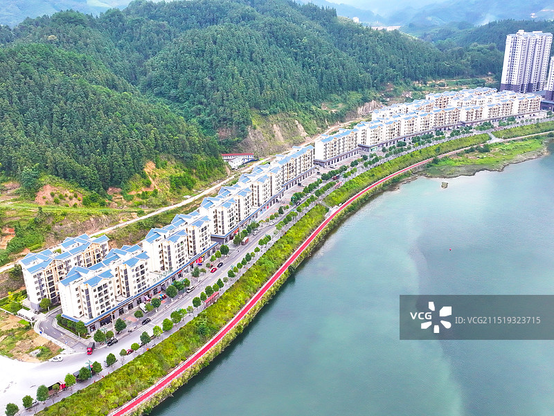 贵州锦屏聚龙滩移民小区风光图片素材