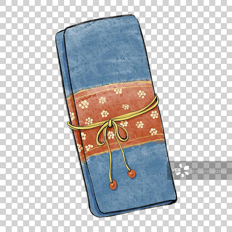 国风水彩画古风荷包钱包针灸包中医针灸针包元素图片素材