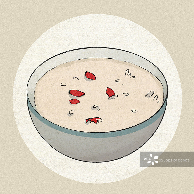 孝感米酒-湖北城市美食土特产小吃插画图片素材