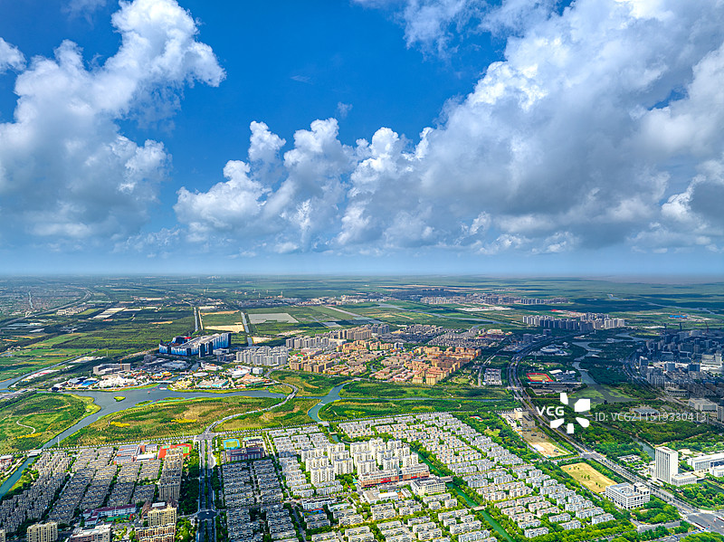 上海临港建设宜居宜业的产业新城 宜浩欧景 花园城市 海绵城市 湿地公园与人居环境图片素材