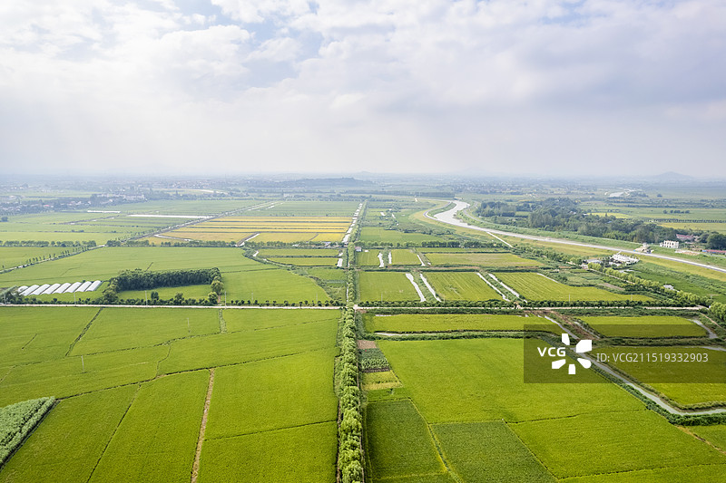 航拍安徽庐江县同大镇乡村田园风光图片素材