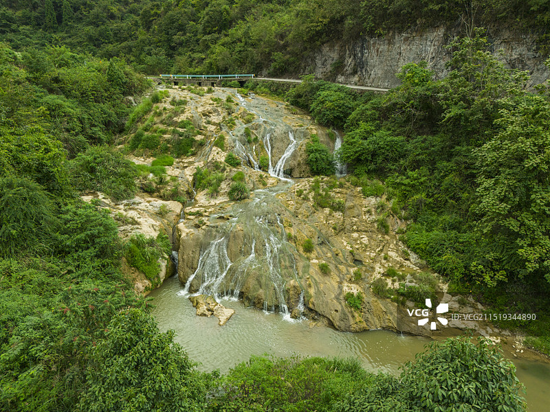 乌当小寨村大龙潭小龙潭瀑布图片素材