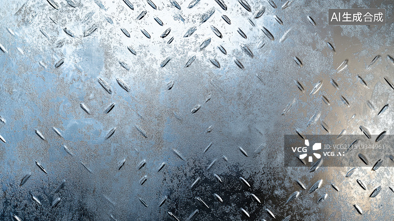 【AI数字艺术】带有防滑纹理的不锈钢板背景图片素材