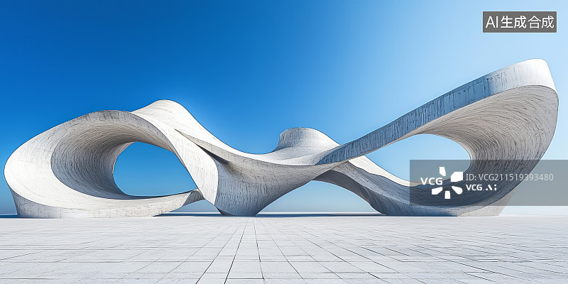 【AI数字艺术】无限符号形状的现代雕塑图片素材
