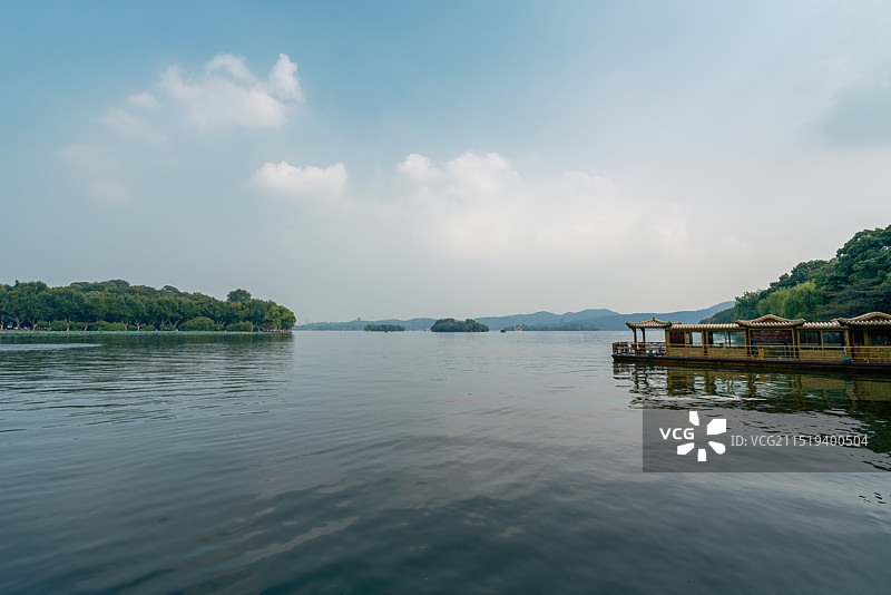 夏日西湖山水图片素材